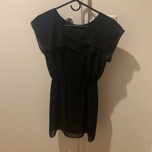 Pink yotto black mini dress